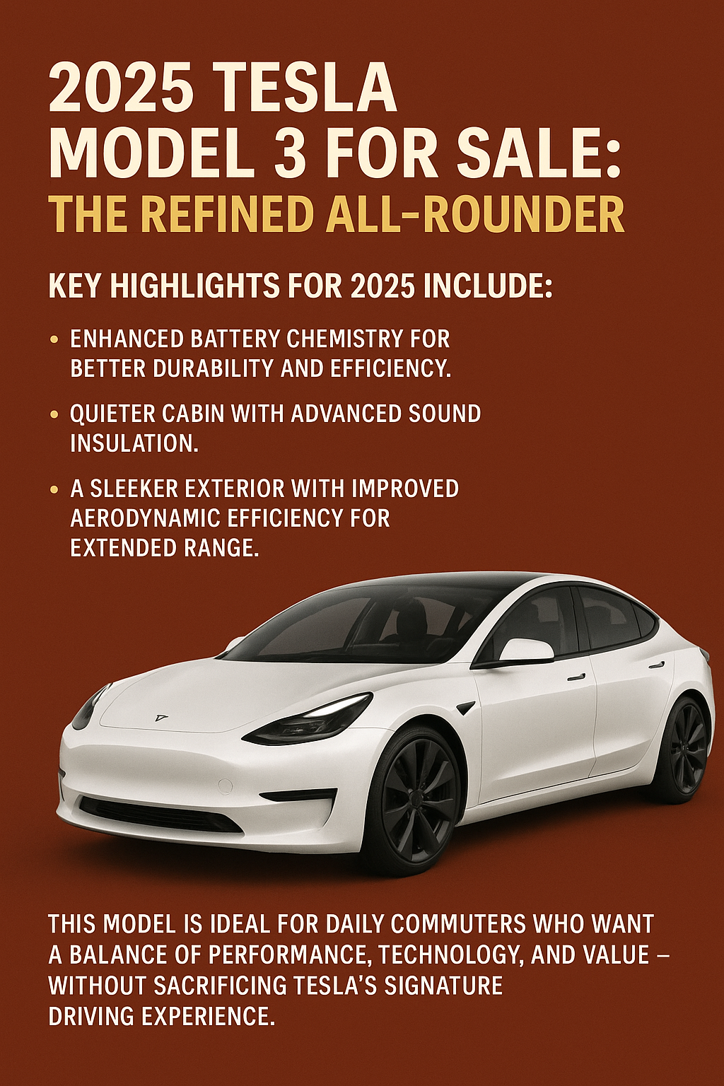 2025 Tesla Model 3 for Sale: The Refined All-Rounder