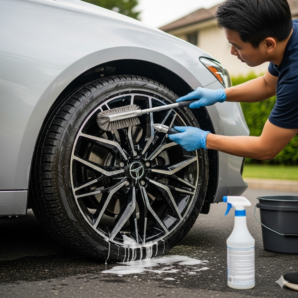 Clean the Wheels and Tires Separately