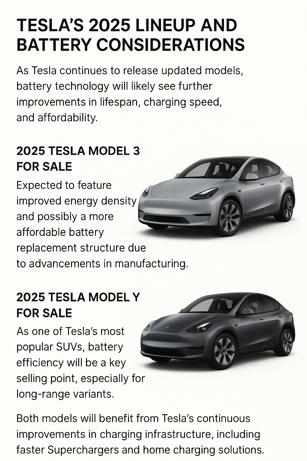 Tesla’s 2025 Lineup and Battery Considerations