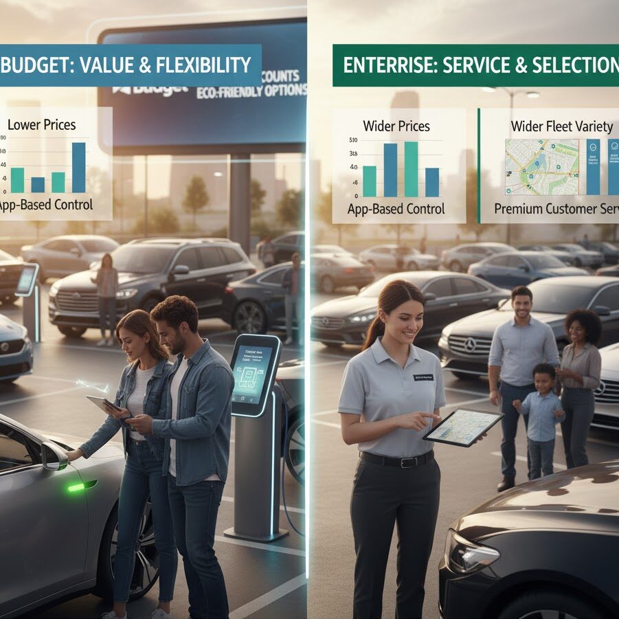 Comparing Budget with Enterprise Rent-A-Car