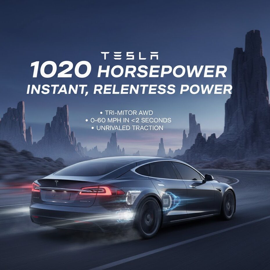Tesla 1020 Horsepower: Instant, Relentless Power