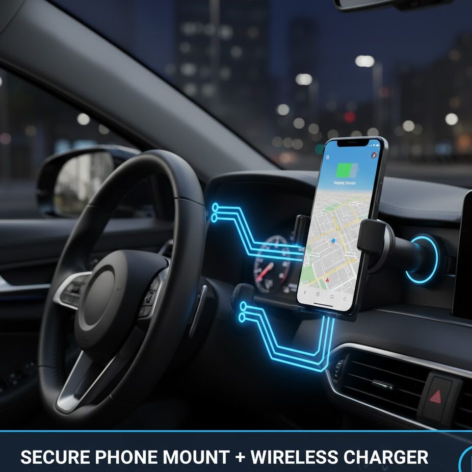 Secure Phone Mount + Wireless Charger